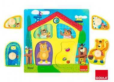 Juego goula didactico puzle casa familia osos