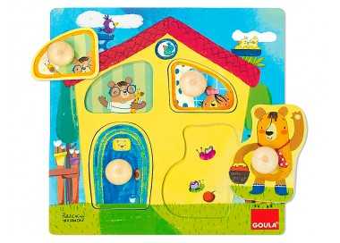 Juego goula didactico puzle casa familia osos