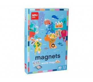 Juego apli didactico magnetico mapa mundi 40 piezas