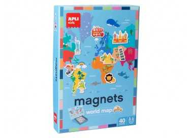 Juego apli didactico magnetico mapa mundi 40 piezas