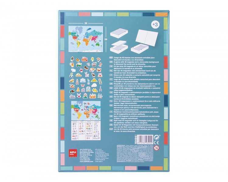 Juego apli didactico magnetico mapa mundi 40 piezas
