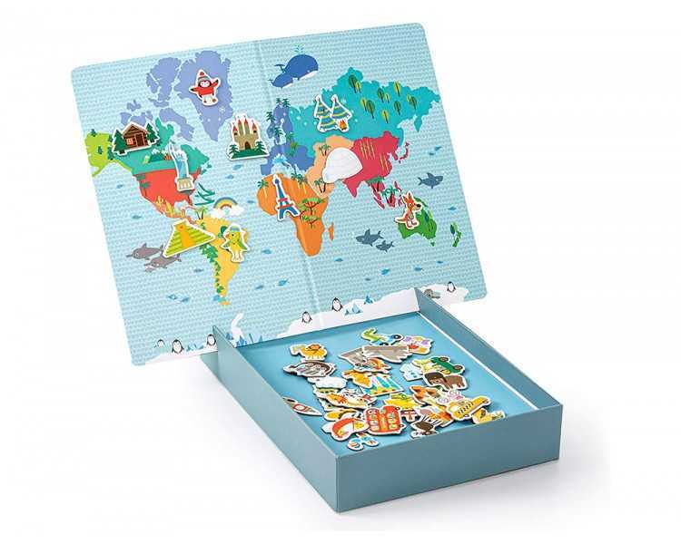 Juego apli didactico magnetico mapa mundi 40 piezas