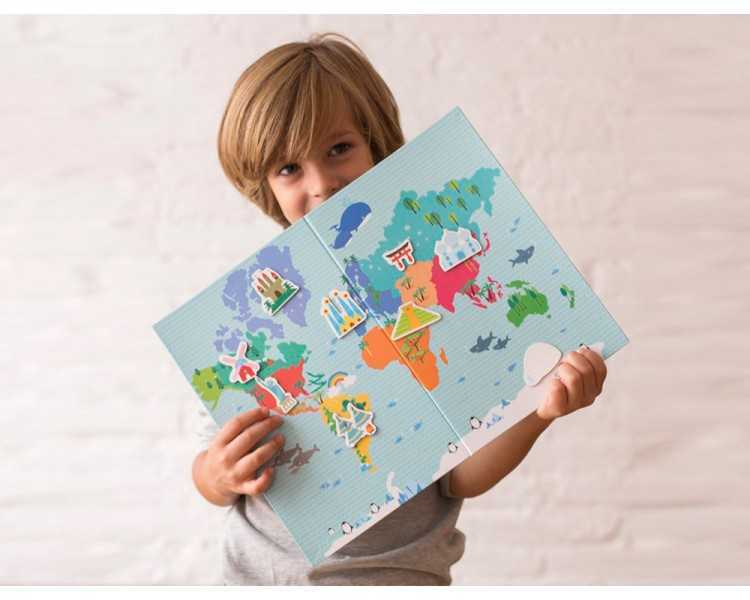 Juego apli didactico magnetico mapa mundi 40 piezas