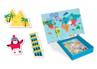 Juego apli didactico magnetico mapa mundi 40 piezas