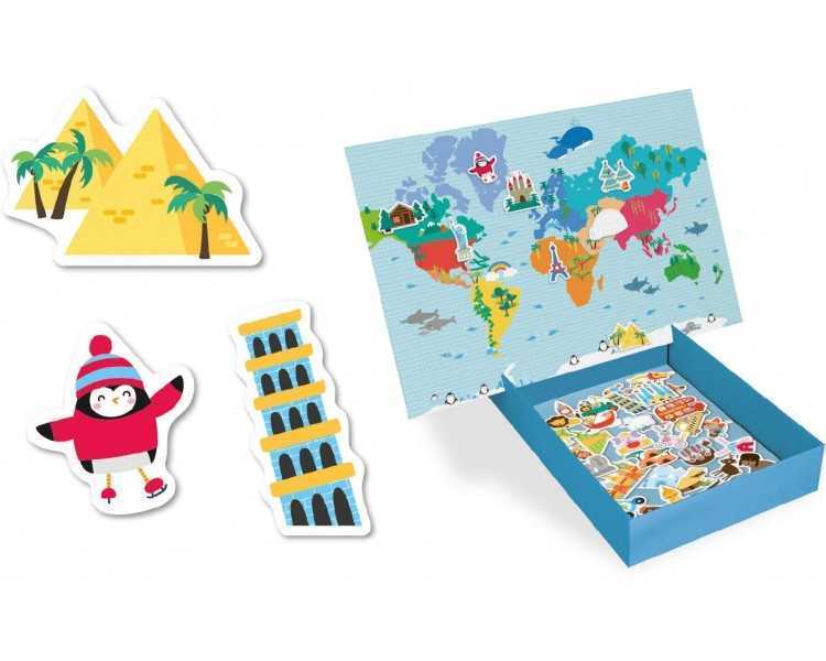Juego apli didactico magnetico mapa mundi 40 piezas