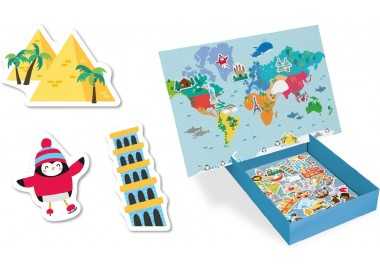 Juego apli didactico magnetico mapa mundi 40 piezas