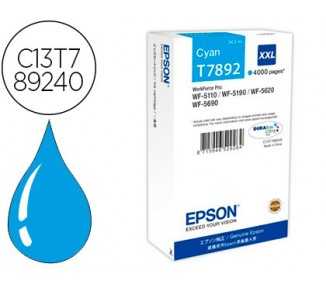 Ink-jet epson t7892xxl wf-5110 / 5190 / 5620 / 5690 cian alta capacidad