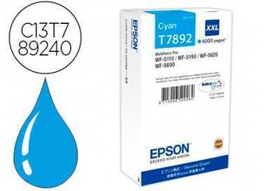 Ink-jet epson t7892xxl wf-5110 / 5190 / 5620 / 5690 cian alta capacidad