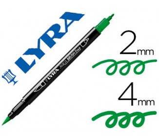 Rotulador lyra aqua brush acuarelable doble punta fina y pincel verde