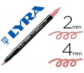 Rotulador lyra aqua brush acuarelable doble punta fina y pincel rosa carmin