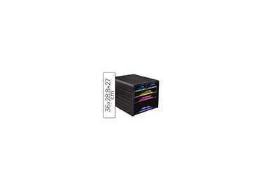 Fichero cajones de sobremesa cep 5 cajones mixtos negro/multicolor 360x288x270 mm