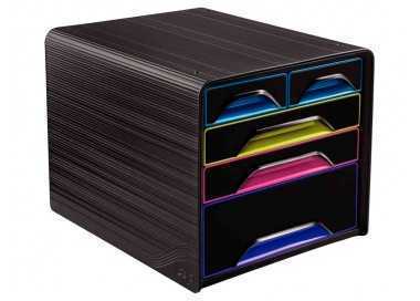 Fichero cajones de sobremesa cep 5 cajones mixtos negro/multicolor 360x288x270 mm