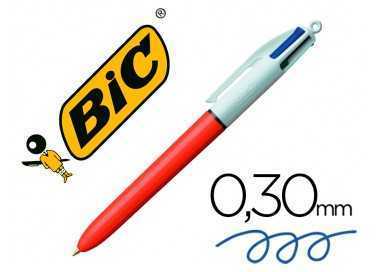 Boligrafo bic cuatro colores punta fina 0,8 mm