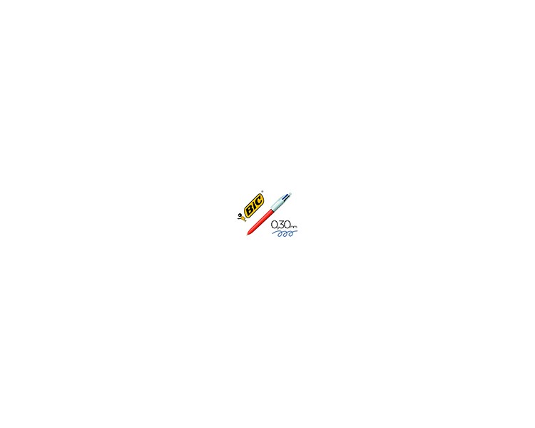 Boligrafo bic cuatro colores punta fina 0,8 mm