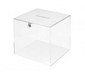 Urna electoral archivo 2000 cuadrada con llave metacrilato 3 mm 300x300x300 mm