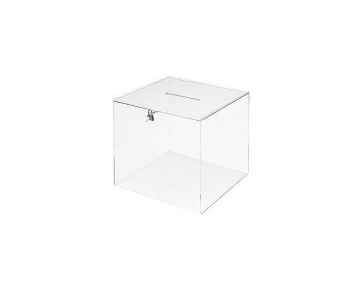 Urna electoral archivo 2000 cuadrada con llave metacrilato 3 mm 300x300x300 mm