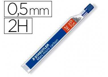 Minas staedtler mars micro grafito 0,5 mm 2h tubo con 12 unidades