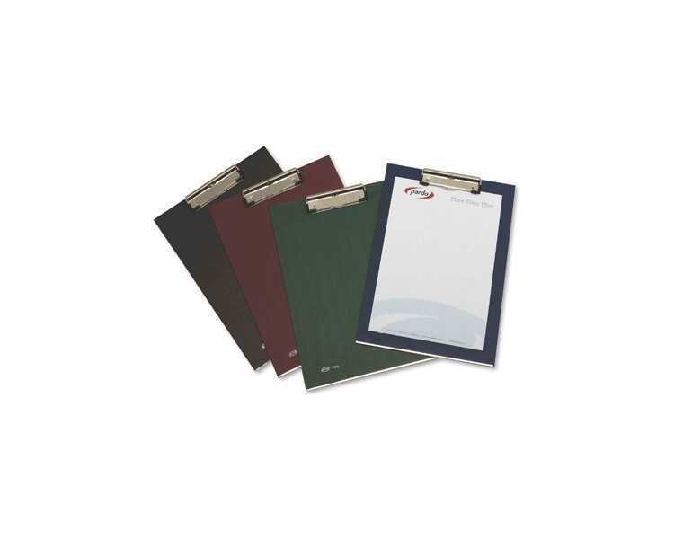 Portanotas pardo carton forrado pvc folio con pinza metalica negro