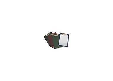 Portanotas pardo carton forrado pvc folio con pinza metalica negro
