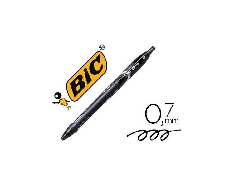Boligrafo bic gelocity quick dry retractil tinta gel negro punta de 0,7 mm