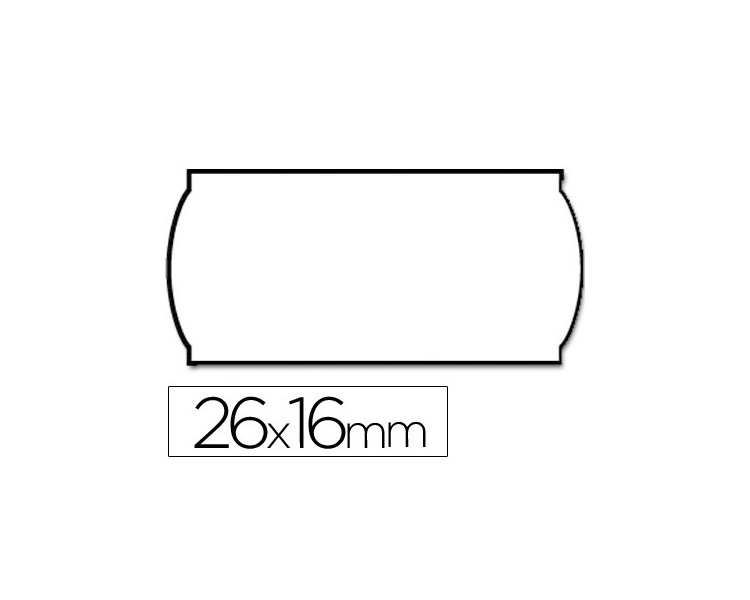 Etiquetas meto onduladas 26x16 mm lisa blanca removible rollo 1200 etiquetas