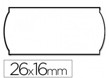 Etiquetas meto onduladas 26x16 mm lisa blanca removible rollo 1200 etiquetas