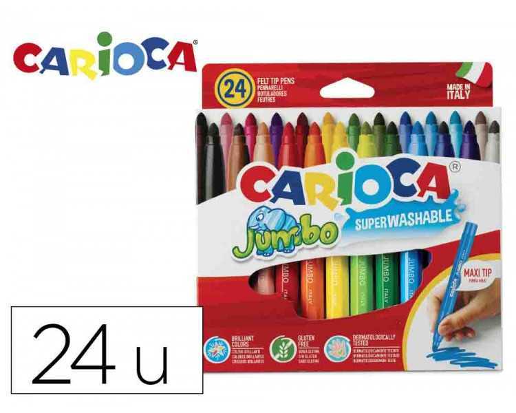 Rotulador carioca jumbo punta gruesa estuche de 24 unidades colores surtidos