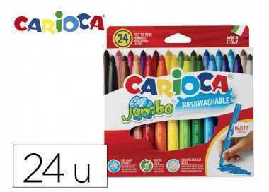 Rotulador carioca jumbo punta gruesa estuche de 24 unidades colores surtidos
