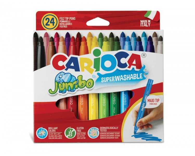 Rotulador carioca jumbo punta gruesa estuche de 24 unidades colores surtidos