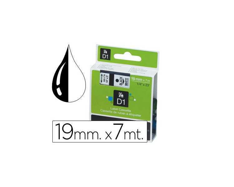 Cinta dymo negro-blanco 19mm x 7mt d1
