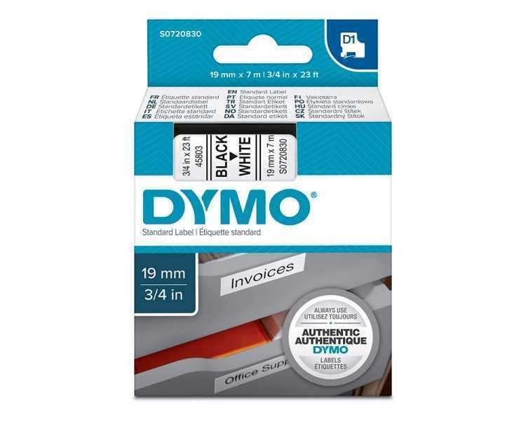 Cinta dymo negro-blanco 19mm x 7mt d1