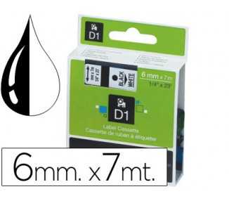 Cinta dymo negro-blanco 6mm x 7mt d1