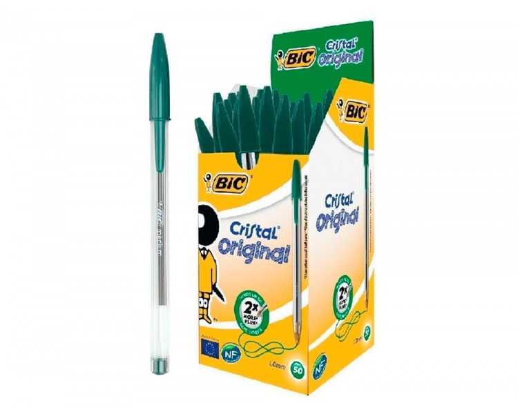 Boligrafo bic cristal original tinta verde unidad