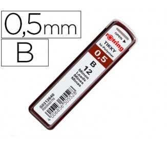 Minas rotring grafito 0,5 mm b estuche de 12 minas