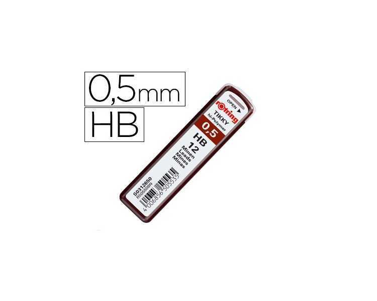 Minas rotring grafito 0,5 mm hb estuche de 12 minas
