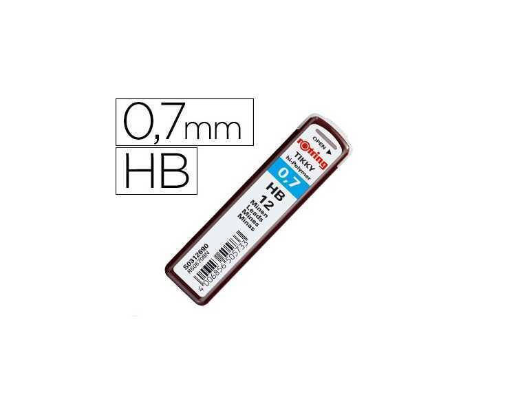 Minas rotring grafito 0,7 mm hb estuche de 12 minas