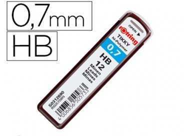 Minas rotring grafito 0,7 mm hb estuche de 12 minas
