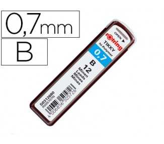 Minas rotring grafito 0,7 mm b estuche de 12 minas