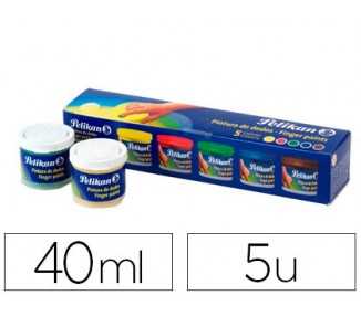 Pintura a dedos pelikan 40 ml cd/40s caja de 5 colores surtidos