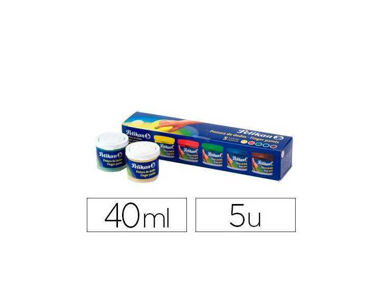 Pintura a dedos pelikan 40 ml cd/40s caja de 5 colores surtidos