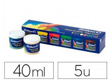 Pintura a dedos pelikan 40 ml cd/40s caja de 5 colores surtidos