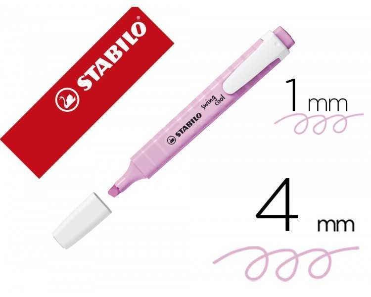 Rotulador stabilo fluorescente swing cool pastel fucsia helado