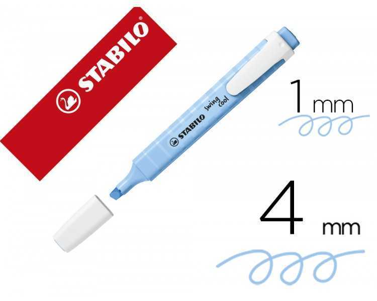 Rotulador stabilo fluorescente swing cool pastel azul ventoso