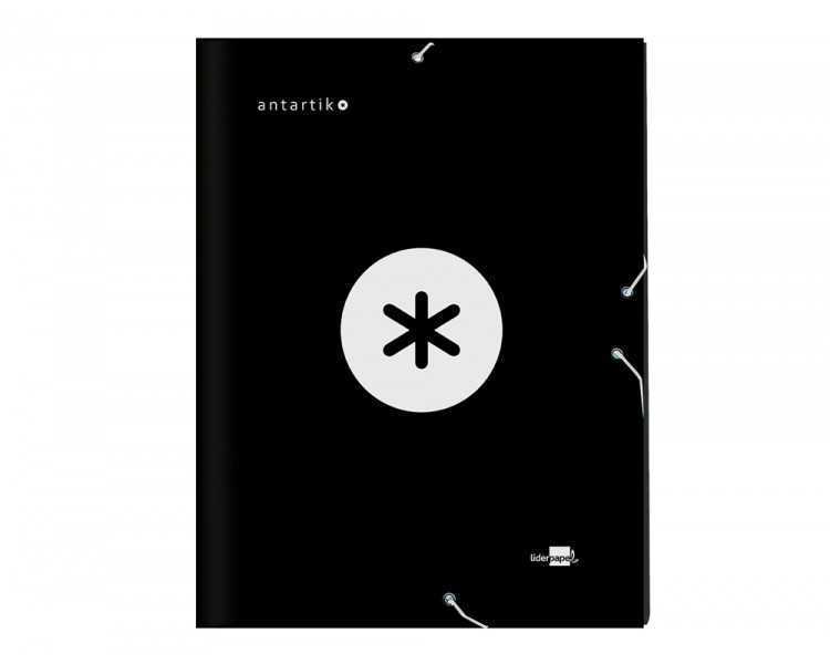 Carpeta antartik clasificadora a4 12 departamentos gomas carton forrado color negro