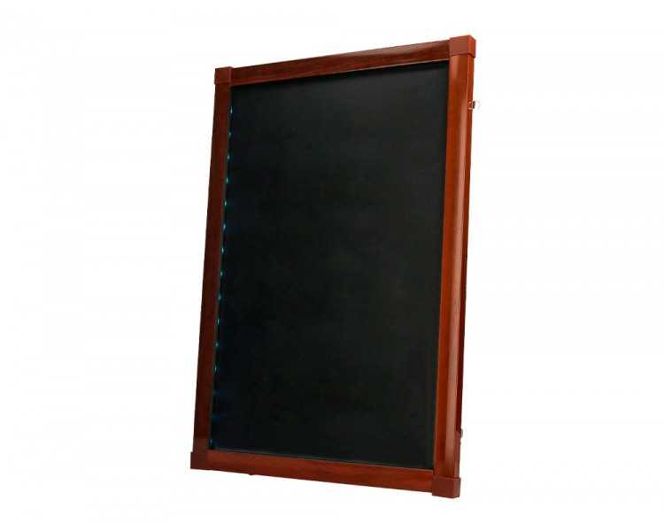 Pizarra cristal liderpapel con led en caballete de madera para rotuladores tipo tiza 50x90cm