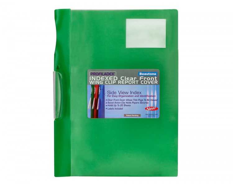 Carpeta beautone dossier pinza lateral 48383 polipropildin a4 verde pinza giratoria -pack de 10 retractilado