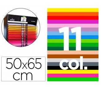 Cartulina guarro 50x65 cm contenido /'d/' 25 hojas x 11 colores 185 gr