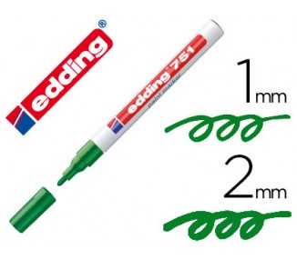 Rotulador edding punta fibra 751 verde punta redonda 1-2 mm