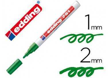 Rotulador edding punta fibra 751 verde punta redonda 1-2 mm