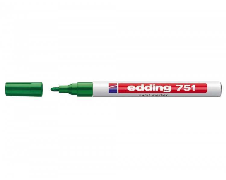 Rotulador edding punta fibra 751 verde punta redonda 1-2 mm